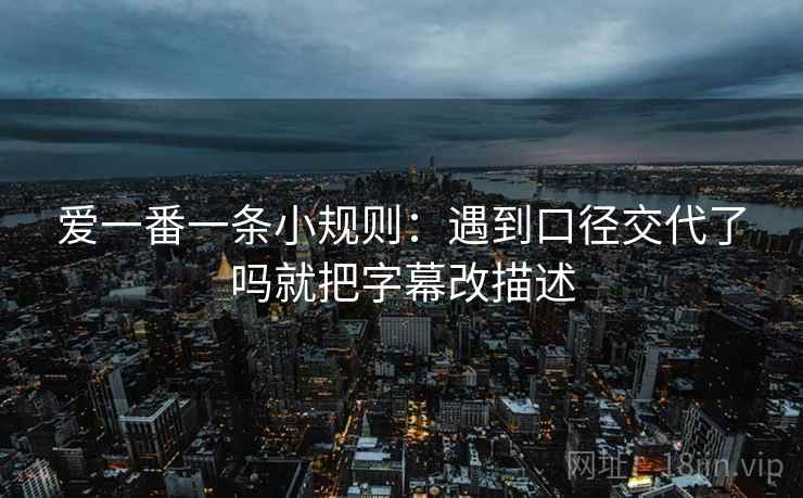 爱一番一条小规则:遇到口径交代了吗就把字幕改描述 第2张 爱一番一条小规则:遇到口径交代了吗就把字幕改描述 第2张