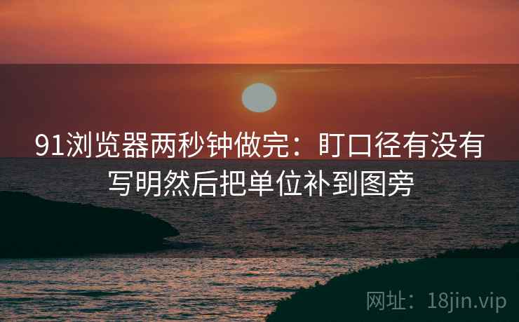 91浏览器两秒钟做完:盯口径有没有写明然后把单位补到图旁 第2张 91浏览器两秒钟做完:盯口径有没有写明然后把单位补到图旁 第2张