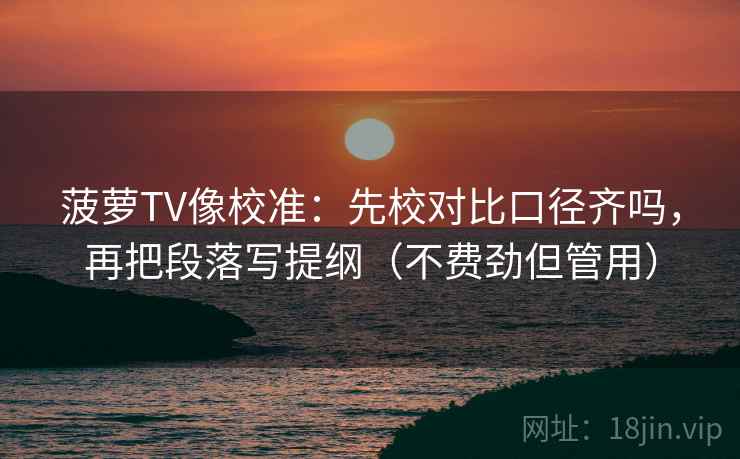 菠萝TV像校准:先校对比口径齐吗,再把段落写提纲(不费劲但管用) 第2张 菠萝TV像校准:先校对比口径齐吗,再把段落写提纲(不费劲但管用) 第2张