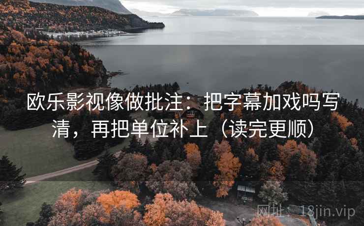 欧乐影视像做批注：把字幕加戏吗写清，再把单位补上（读完更顺）  第2张