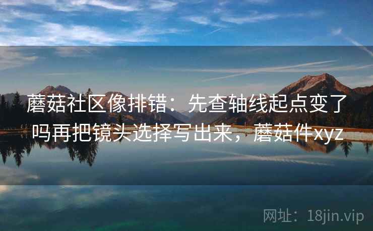 蘑菇社区像排错:先查轴线起点变了吗再把镜头选择写出来,蘑菇件xyz