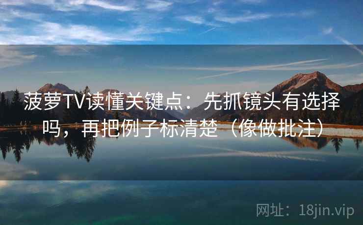 菠萝TV读懂关键点:先抓镜头有选择吗,再把例子标清楚(像做批注)